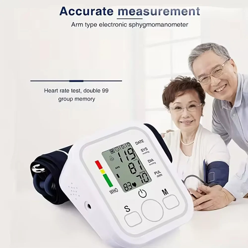 Blood Pressure Meter Digital Automatic Tonometer Upper Arm Blood Pressure Monitor Medical Tensiometer Sphygmomanometer Measure