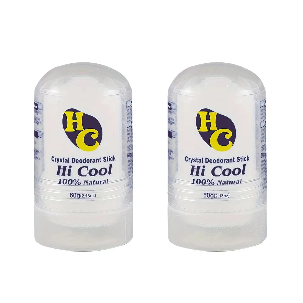 Tidesmit 2pcs 60g unscented natural alum crystal deodorant stick for effective odor control for women and men.