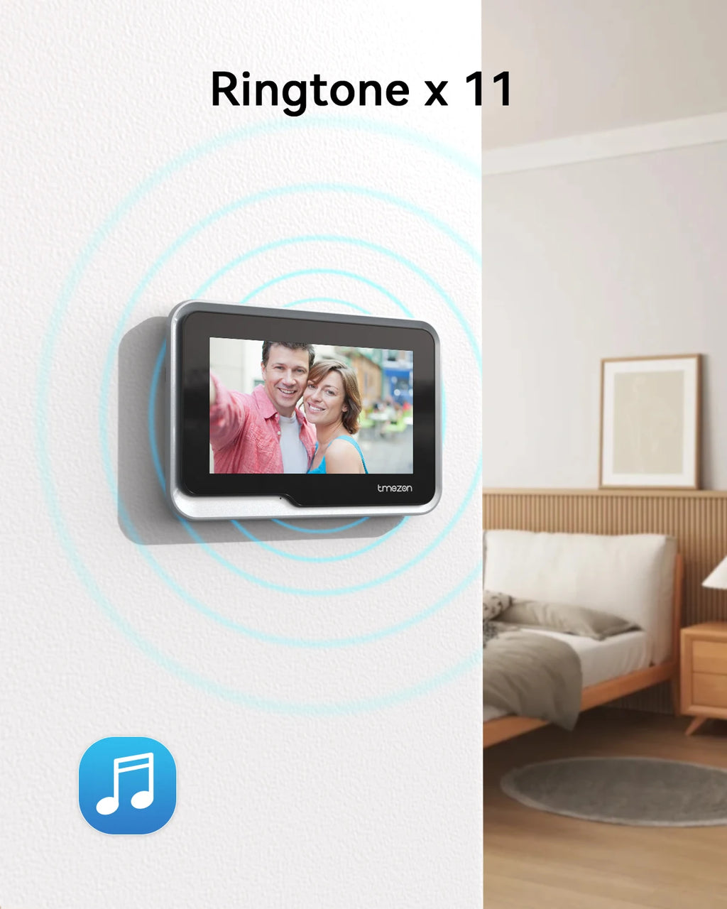 TMEZON 730 2 Wire 7 Inch Tuya App 1080P Wifi Smart Video DoorPhone Intercom System with Wired Doorbell APP/Password/Card Swipe TouchScreen