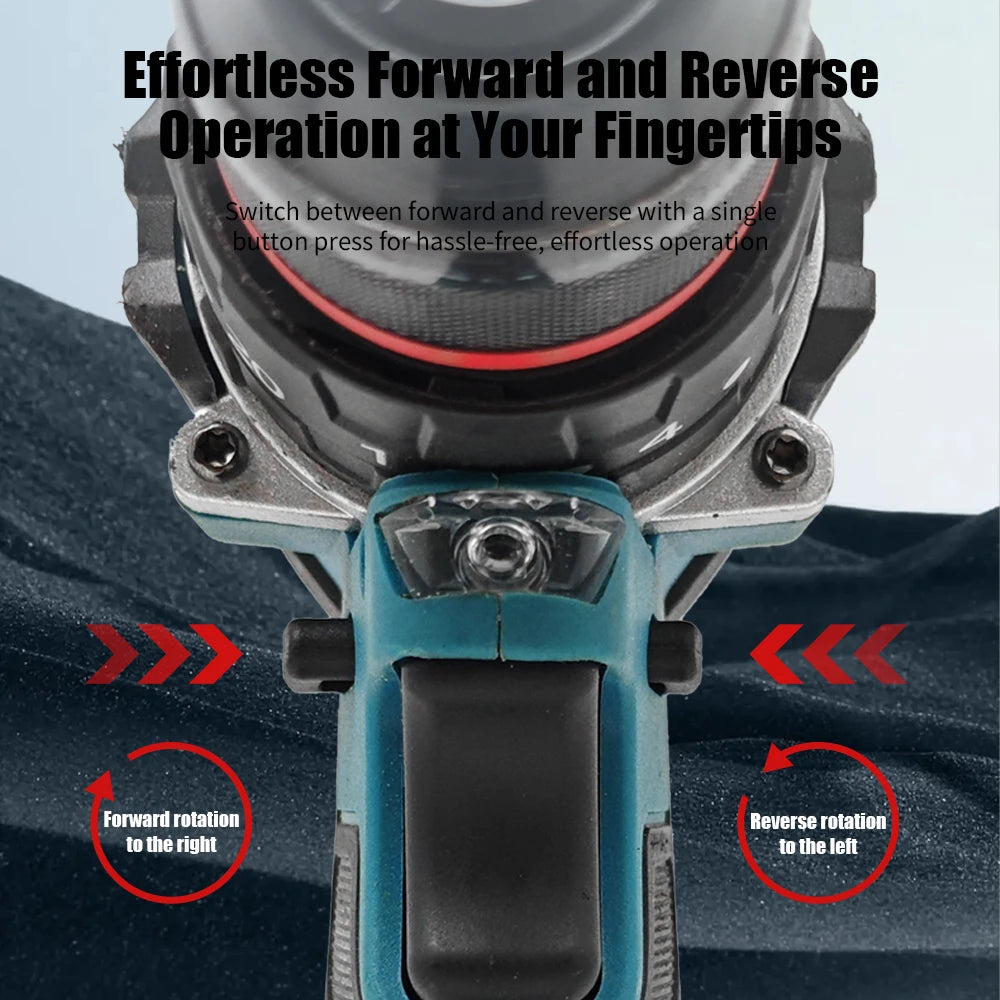 Mamidw Brushless Lithium Electric Drill 1850RPM High Speed Cordless Power Drill for Metal Wood Drilling Furniture Screw Fastening, For Makita 18V Battery PIN