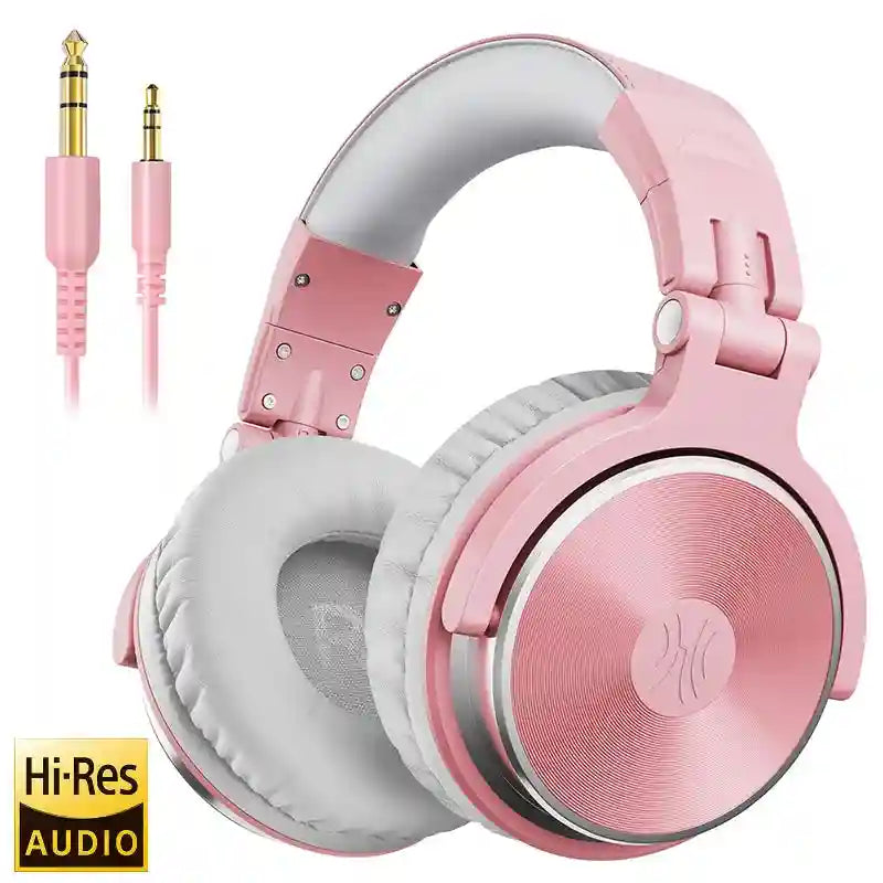 Wired Studio Monitor Headphones: Over-Ear Audio with Low Latency Pink Tidesmit