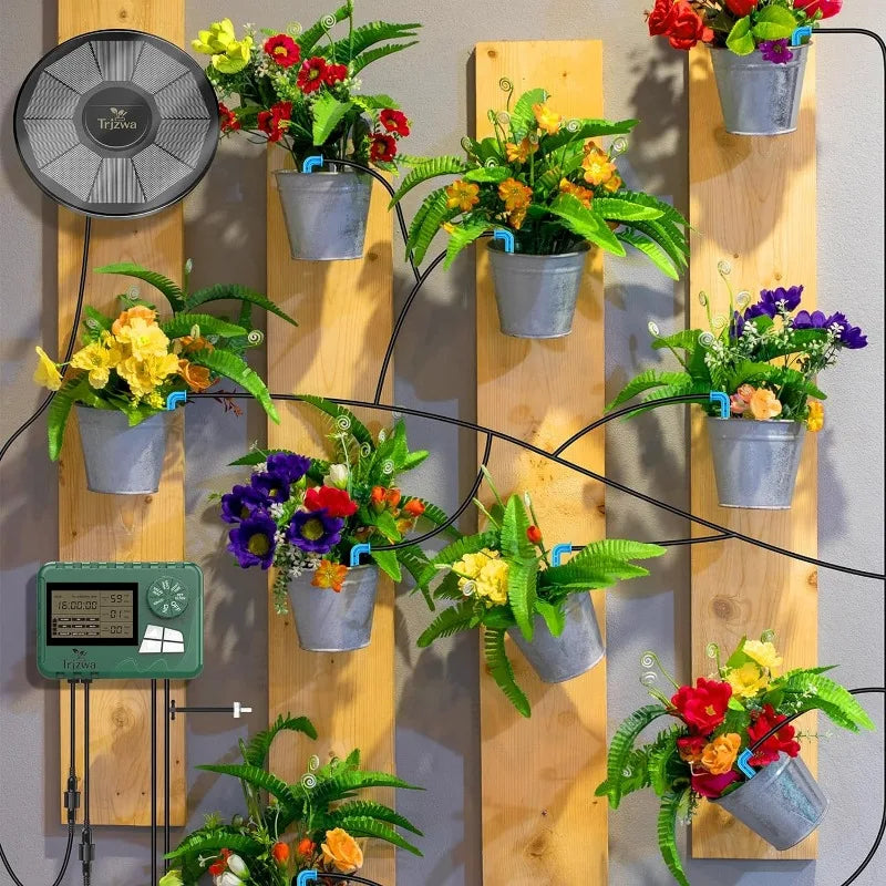 Solar Drip Irrigation Kit for Potted Plants with Smart App Timer Tidesmit