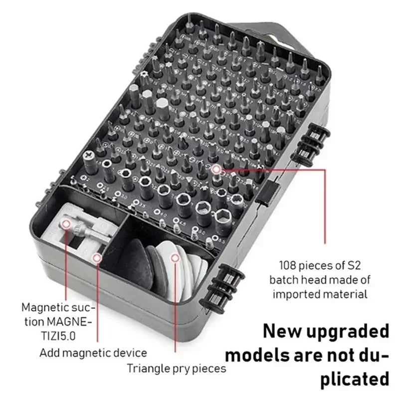 TINSOL 115 in 1 Multifunctional Magnetic Screwdriver Set Screw Driver Bits PC Computer Phone Watch Repair Hardware Tool Kit