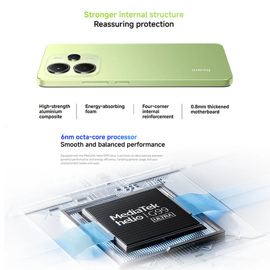 Xiaomi Redmi Note 14 4G 6+128GB 6.67" AMOLED Display 108MP Main AI Camera Helio G99-Ultra 120Hz 5500mAh 33W Turbo Charging NFC