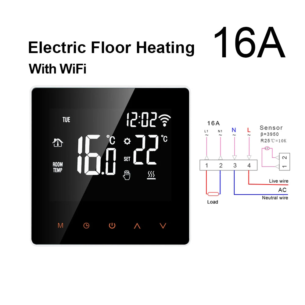 AVATTO WiFi Smart Thermostat, Electric Floor Heating Water/Gas Boiler Temperature Remote Controller for Tuya Google Home, Alexa