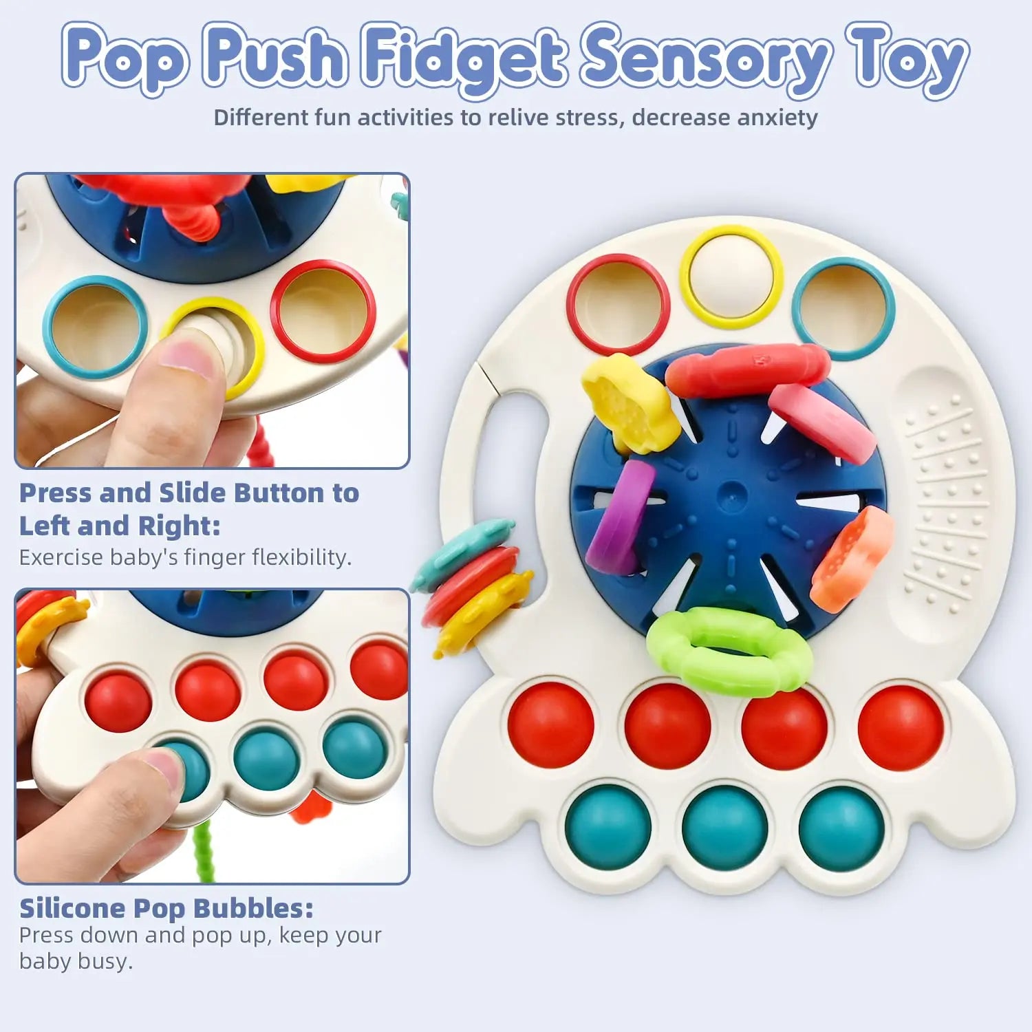 Baby Toys 6 12 Months Silicone Teething Toys Remote Control Shape Teether Infant Chew Toys Sensory Teethers for Babies Newborns