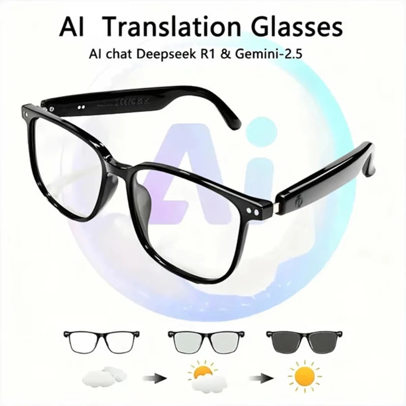 AI Translation Smart Glasses with Bluetooth Audio & UV Protection Tidesmit