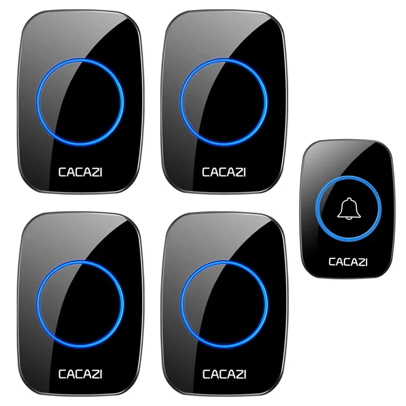 CACAZI 36 music 110DB 300M Wireless Doorbell Waterproof Remote Battery powered Smart Door Bell Battery 1  2 Button 1 2  Receiver