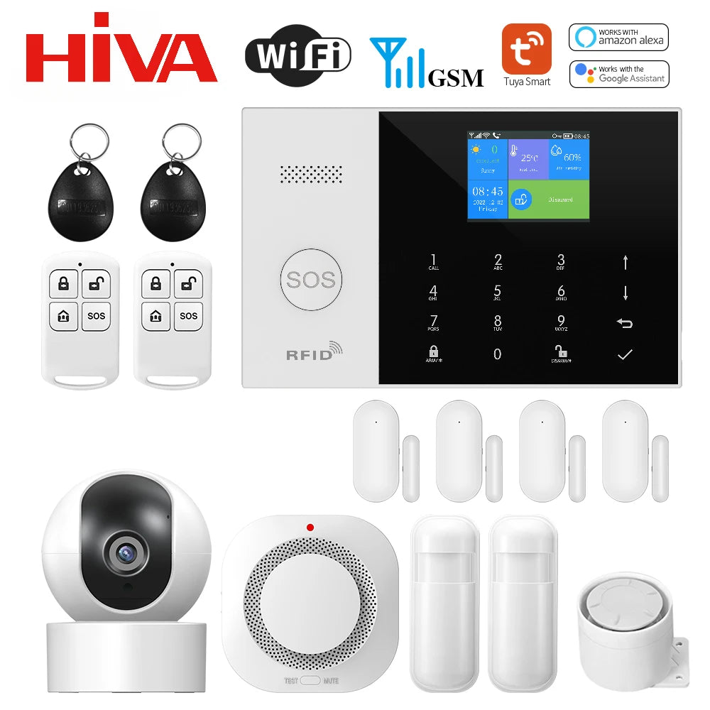 Wireless Home Alarm System with WiFi App Control & Smart Integration H EU Plug Tidesmit