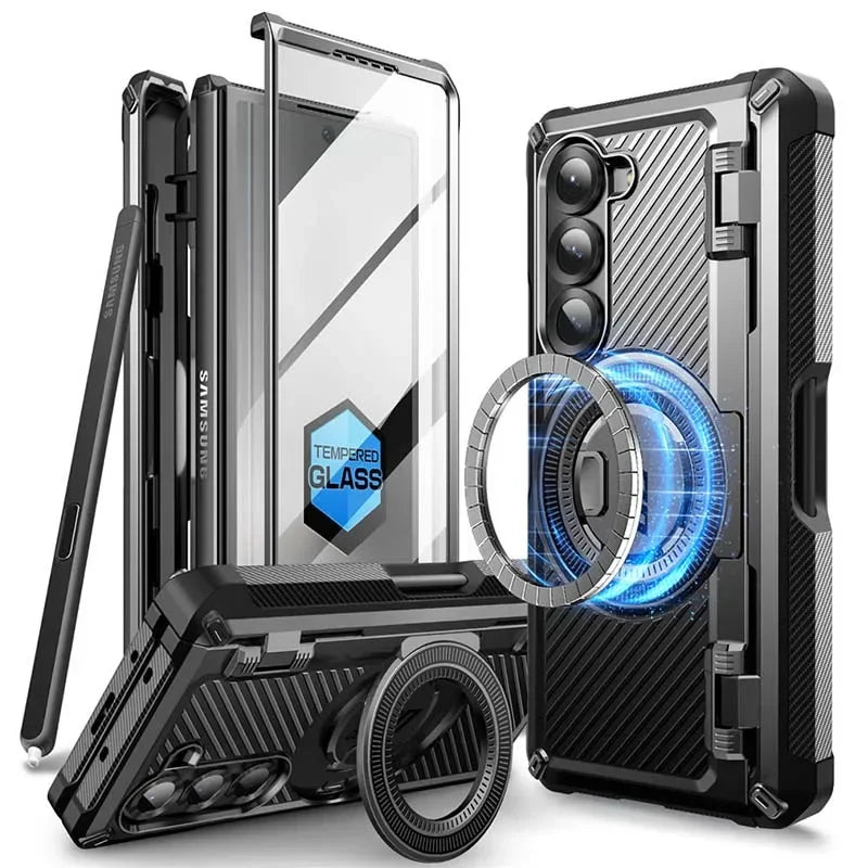 Samsung Galaxy Z Fold 6 Rugged Case with Screen Protector Black China Mainland Pc + tpu Tidesmit