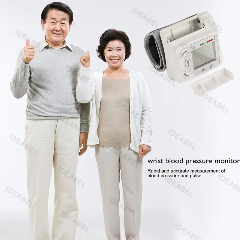 Mini Portable Battery Blood Pressure Machine Wrist Sphygmomanometer Digital Electronic Heart Rate BP Tensiometer
