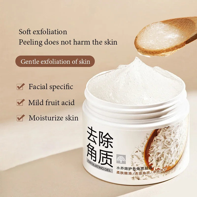 White Rice Face Exfoliating Gel | Gentle Hydrating Pore Refiner Scrubs Treatments Tidesmit