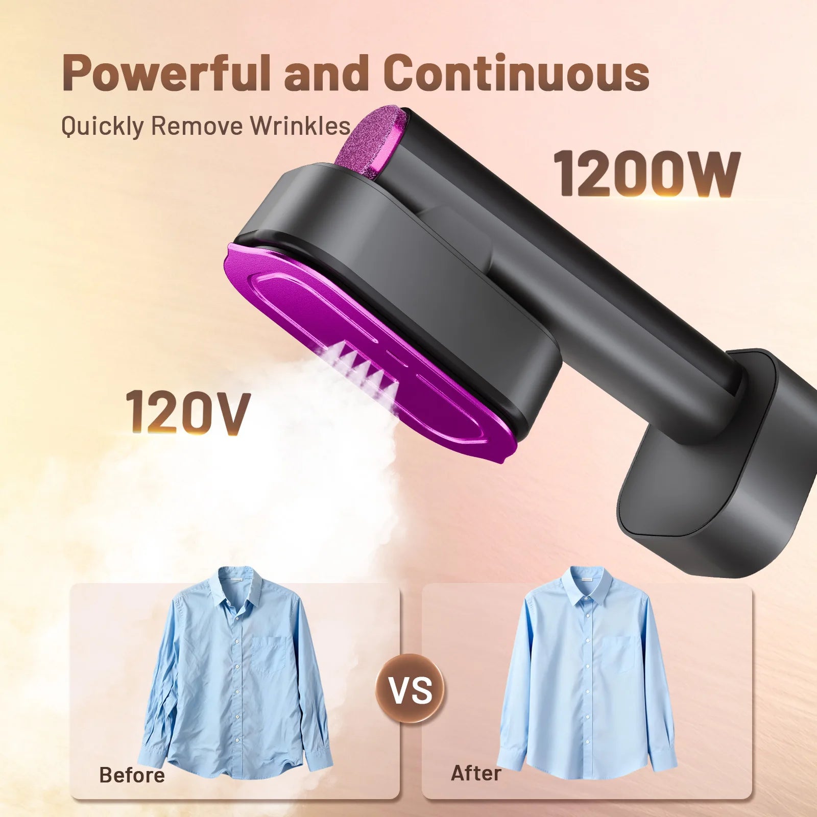 Tidesmit portable mini handheld garment steamer featuring compact design and fast heating for travel fabric care
