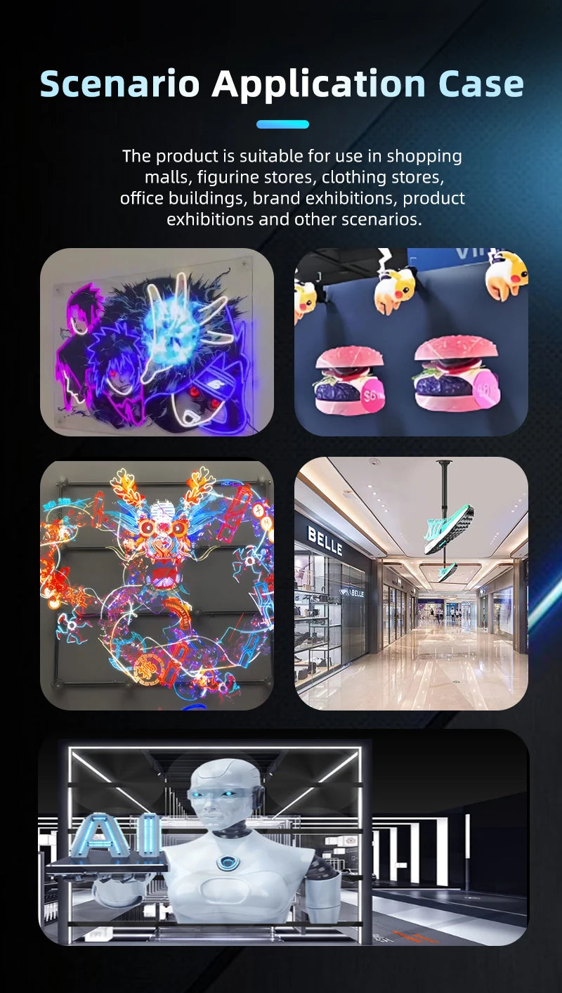 Ultra HD 65cm 100cm 3D Fan Hologram Projector Holographic Advertsing Lights LED Sign Lamp Support Cloud Controll WIFI Display