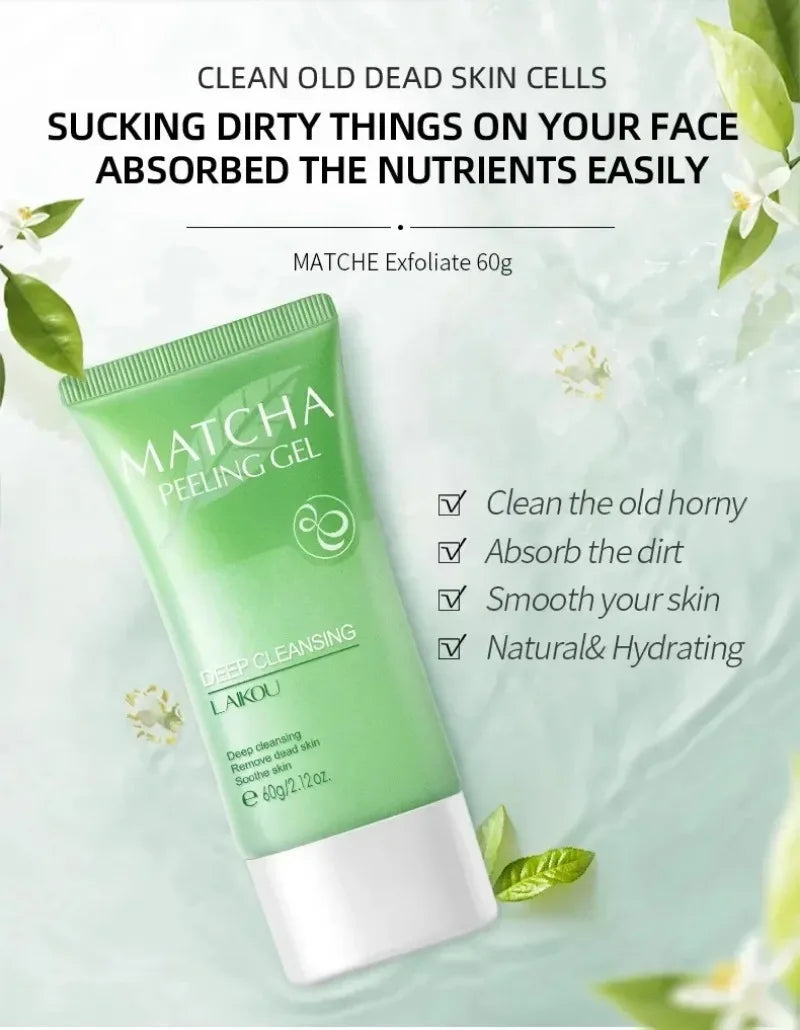 Matcha Exfoliating Peeling Gel | Deep Facial Scrub for Glowing Skin Scrubs Treatments Tidesmit