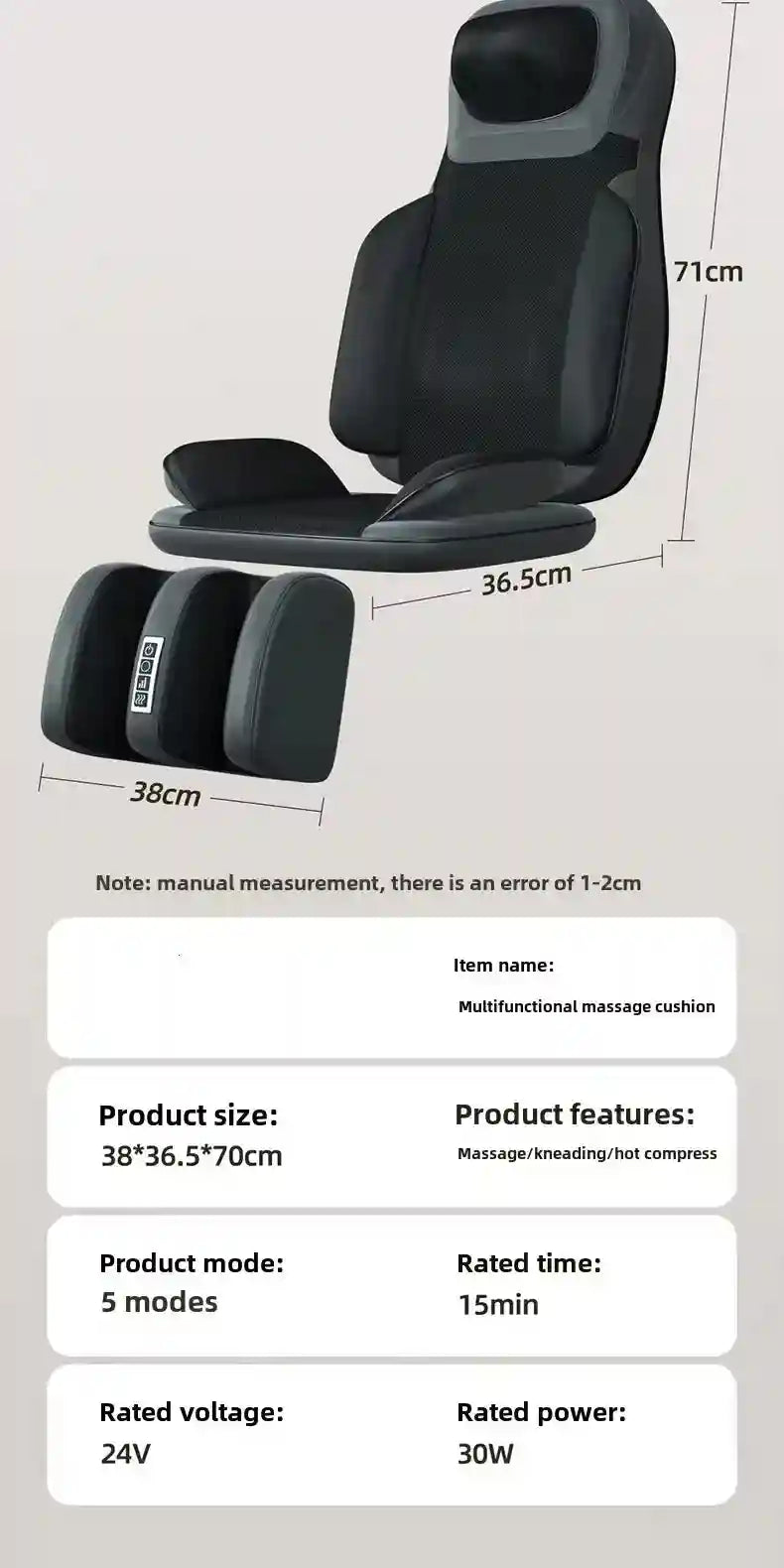 Tidesmit Full Body 5-in-1 Folding Electric Massager with Heat Therapy Massage Roller Tidesmit