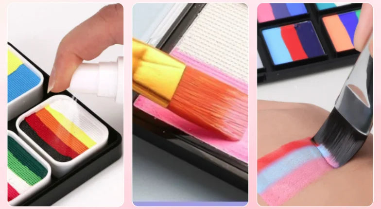 Tidesmit 12 color water-soluble face and body paint palette for Halloween carnival makeup and cosplay detail view