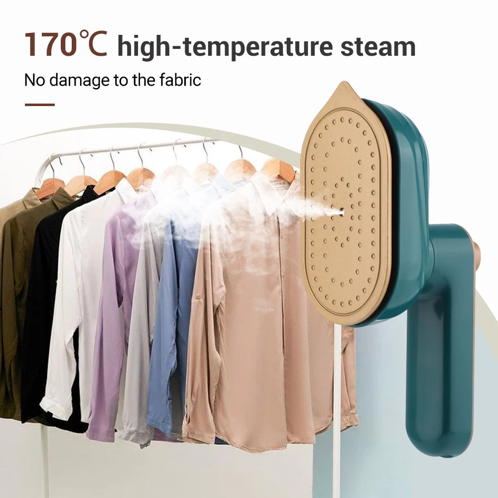 Tidesmit portable rotating garment steamer showing handheld design and steam nozzle for travel clothes ironing