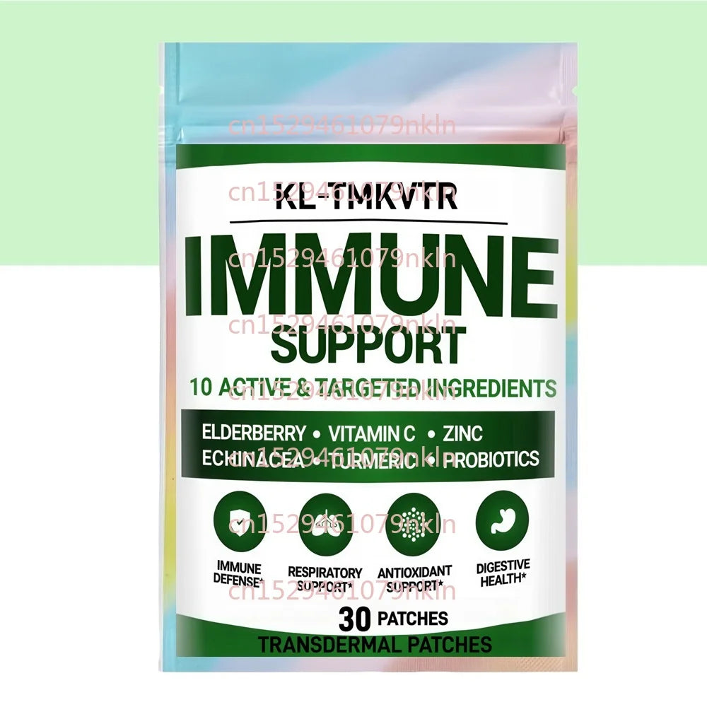 30 Patches Immune Booster Transdermal Patches with Vitamin C, Elderberry, Zinc, Probiotics & Echinacea