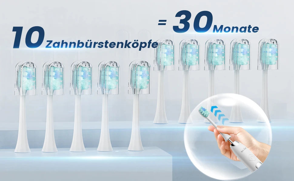 SEJOY Sonic Electric Toothbrush for Adults with 10 Brush Heads, Sonic Electric Tooth brush with 38000 VPM Deep Clean 15 Modes, Rechargeable