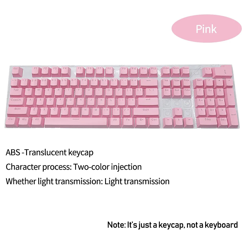104 Key OEM Backlit Keycaps Set ABS Keycaps Double Shot Cyan White Key Caps for Mx Cherry Gateron Switch Mechanical Keyboard Kit
