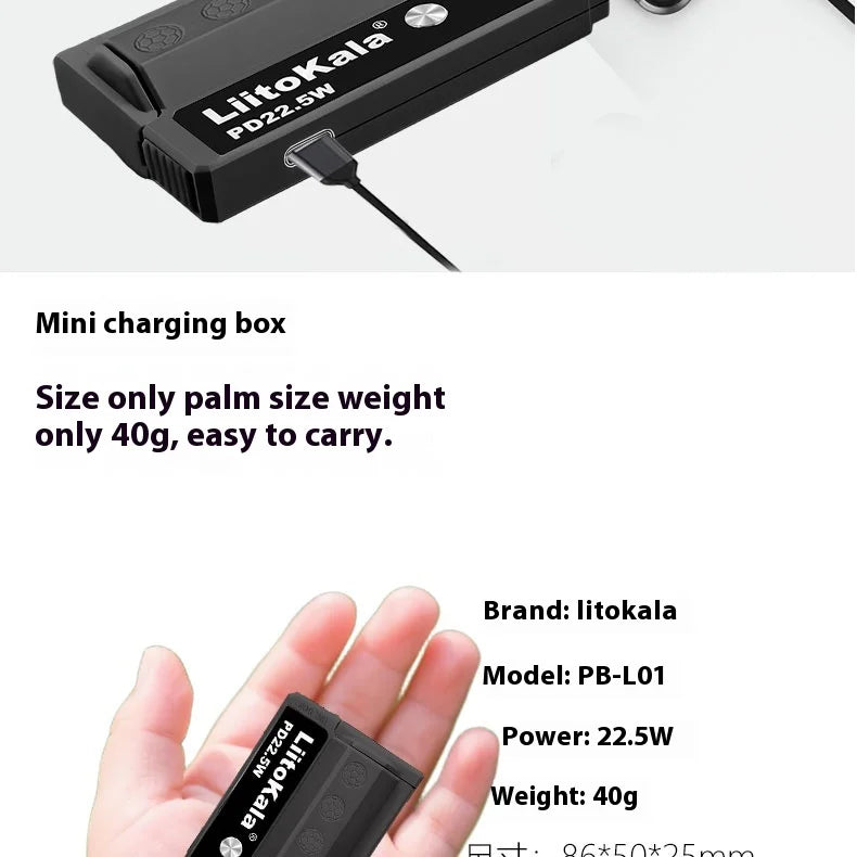 Tidesmit 22.5W Fast Portable Charger - Compact Power Bank for Multi-Devices Tidesmit