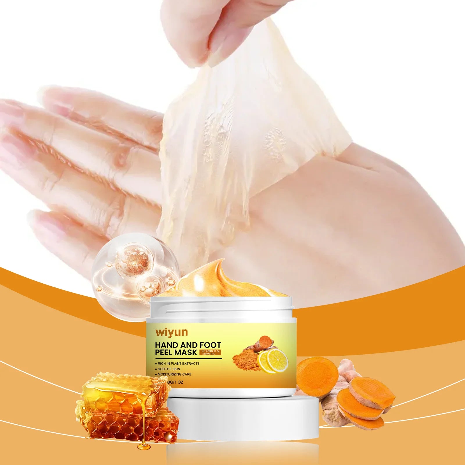 Vitamin C Turmeric Hand Mask for Exfoliation and Skin Repair - Tidesmit Scrubs Treatments Tidesmit