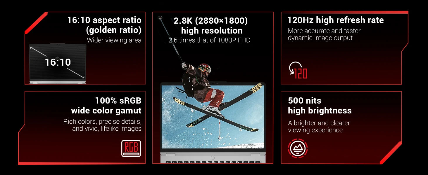 MECHREVO Forza 14X Pro 14" Laptop AMD Ryzen 7 H255 LPDDR5X 32GB RAM PCIe4 1TB SSD WiFi6 BT5.2 2.8K 120Hz Windows11 Computer