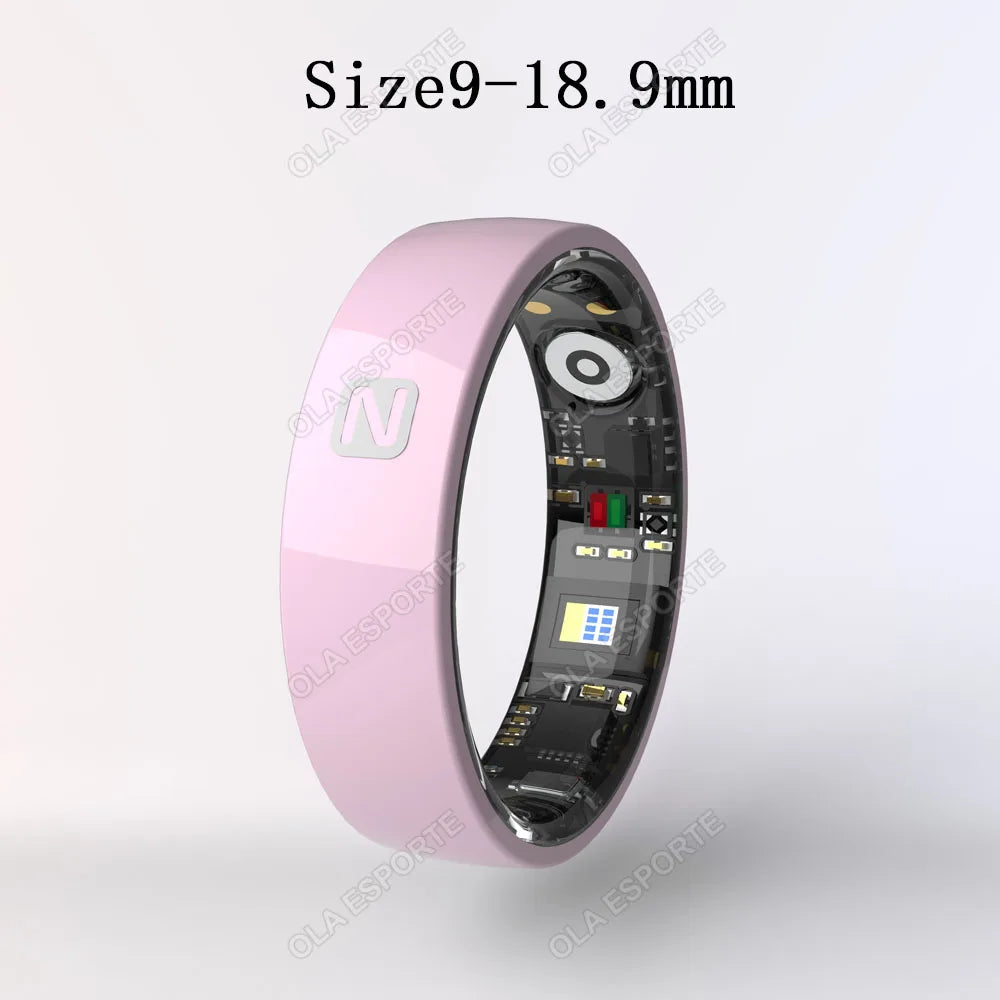 NFC Access Control Smart Ring Multifunction 5 ATM Waterproof Ceramic Heart Rate Blood Oxygen Monitoring For Men Women Smartring Pink 9 Tidesmit