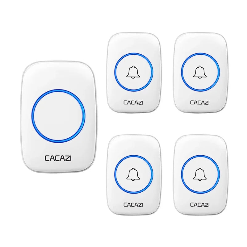 CACAZI 36 music 110DB 300M Wireless Doorbell Waterproof Remote Battery powered Smart Door Bell Battery 1  2 Button 1 2  Receiver