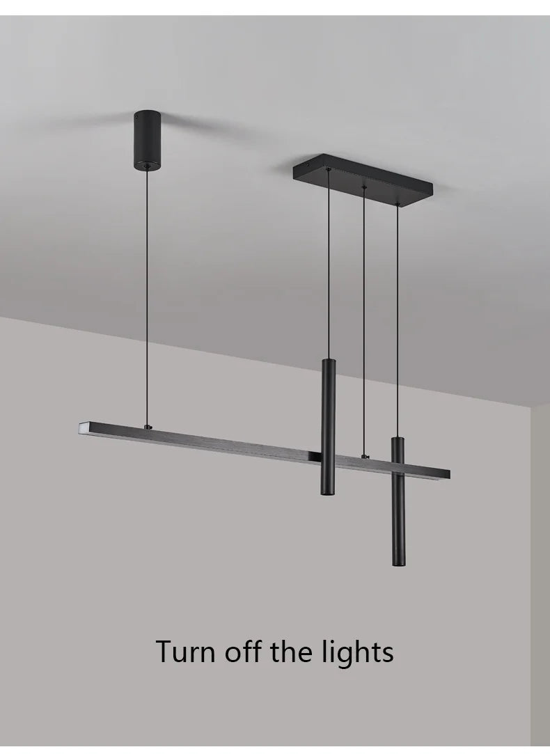Linear LED Chandelier for Dining Room - Modern Dimmable Pendant Light Tidesmit