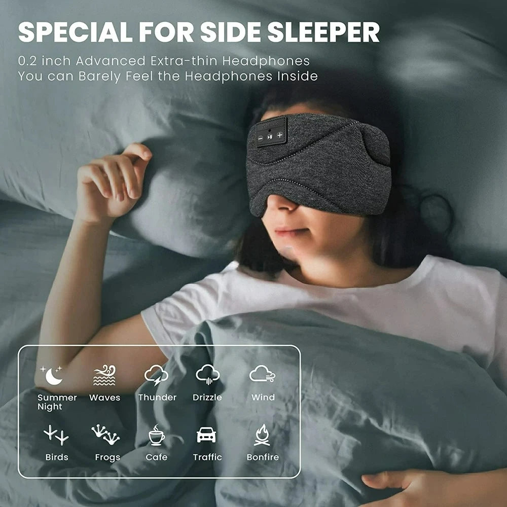 Bluetooth Sleep Mask with Integrated White Noise Headphones Tidesmit