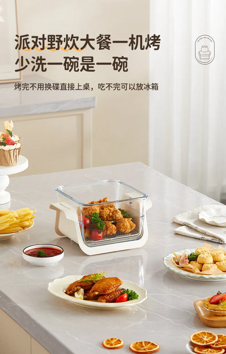 Air fryer household 2026 new visual high boron glass large-capacity frying and baking machine