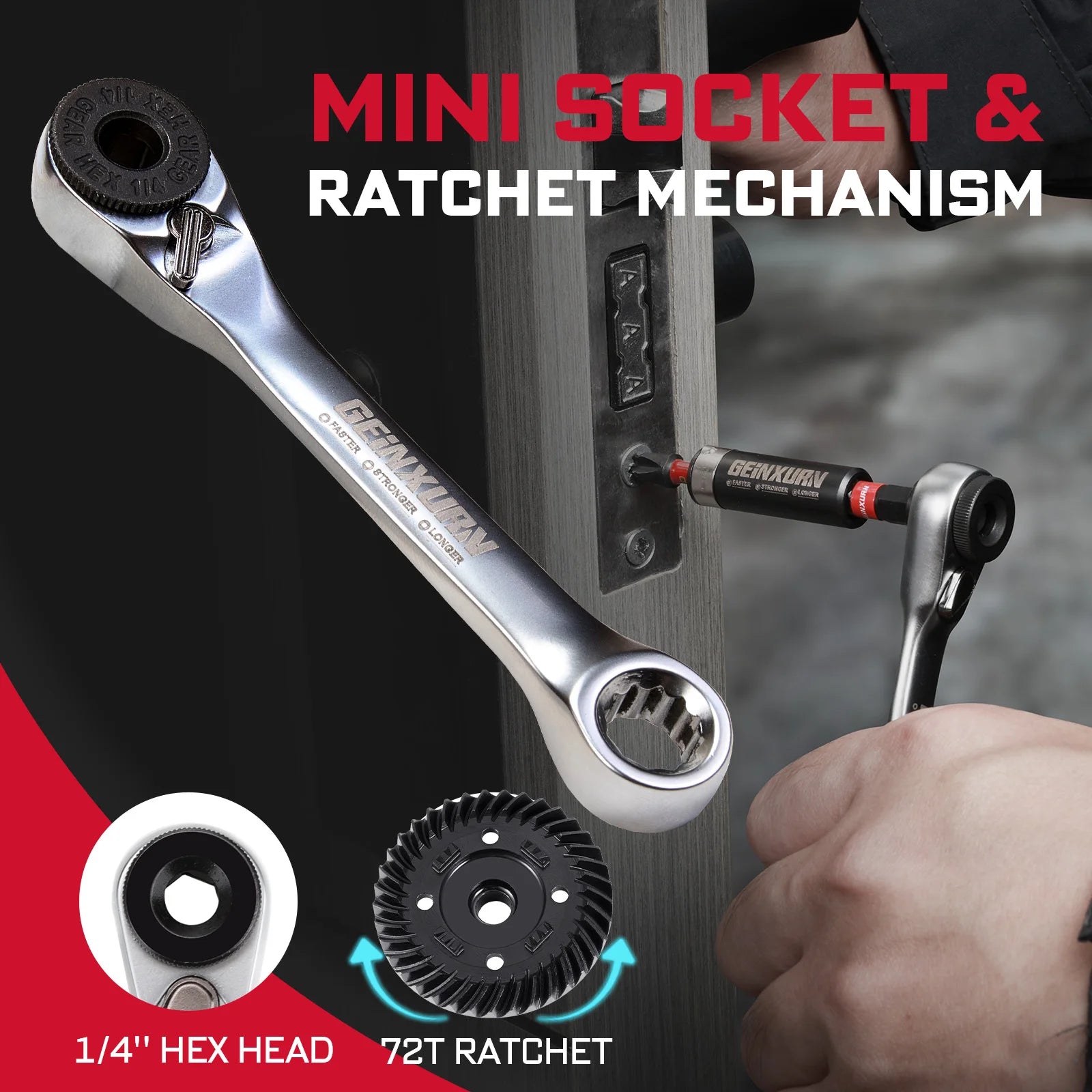 Geinxurn Tools Set Packaged with Screwdriver Bit,Mini Wrench,Socket Driver,Step Drill,Socket Adapter and Bit Holder for DIY