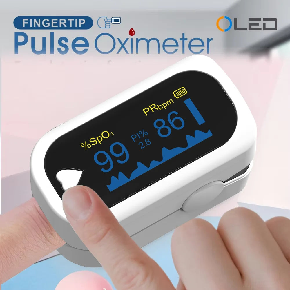 OLED Display Fingertip Oximeter Portable Pulse SpO2 Tester Pediatric Infant Heart Rate Blood Oxygen Saturation Health Monitor