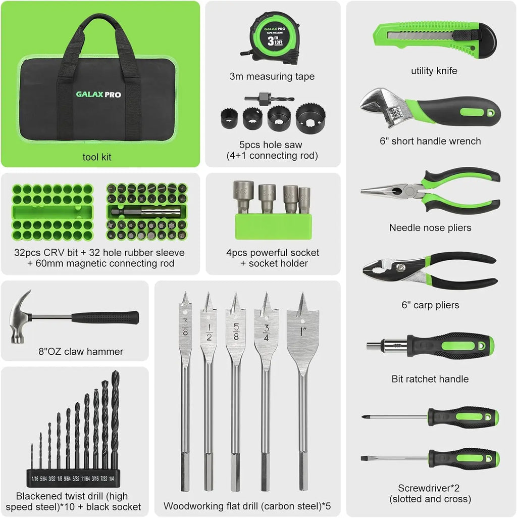 GALAX PRO 70Pcs Tool Kit, Durable Carbon Steel Tool Set with Storage Bag for DIY, Home, Garage, Car, and Hobbies