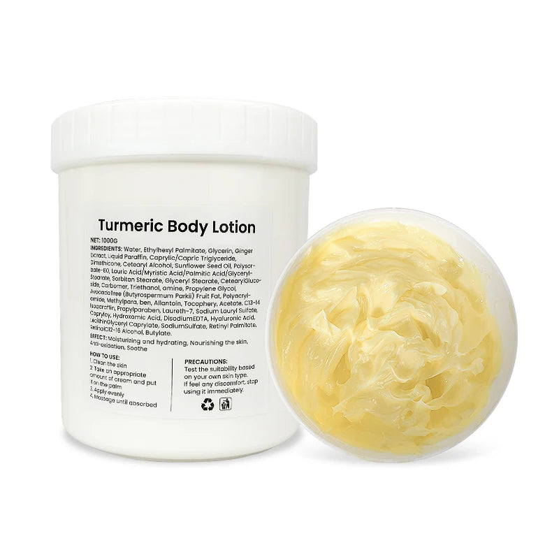 1kg Large Jar Turmeric Skin Brightening Body Lotion Cream for Face And Body - Factory Wholesale