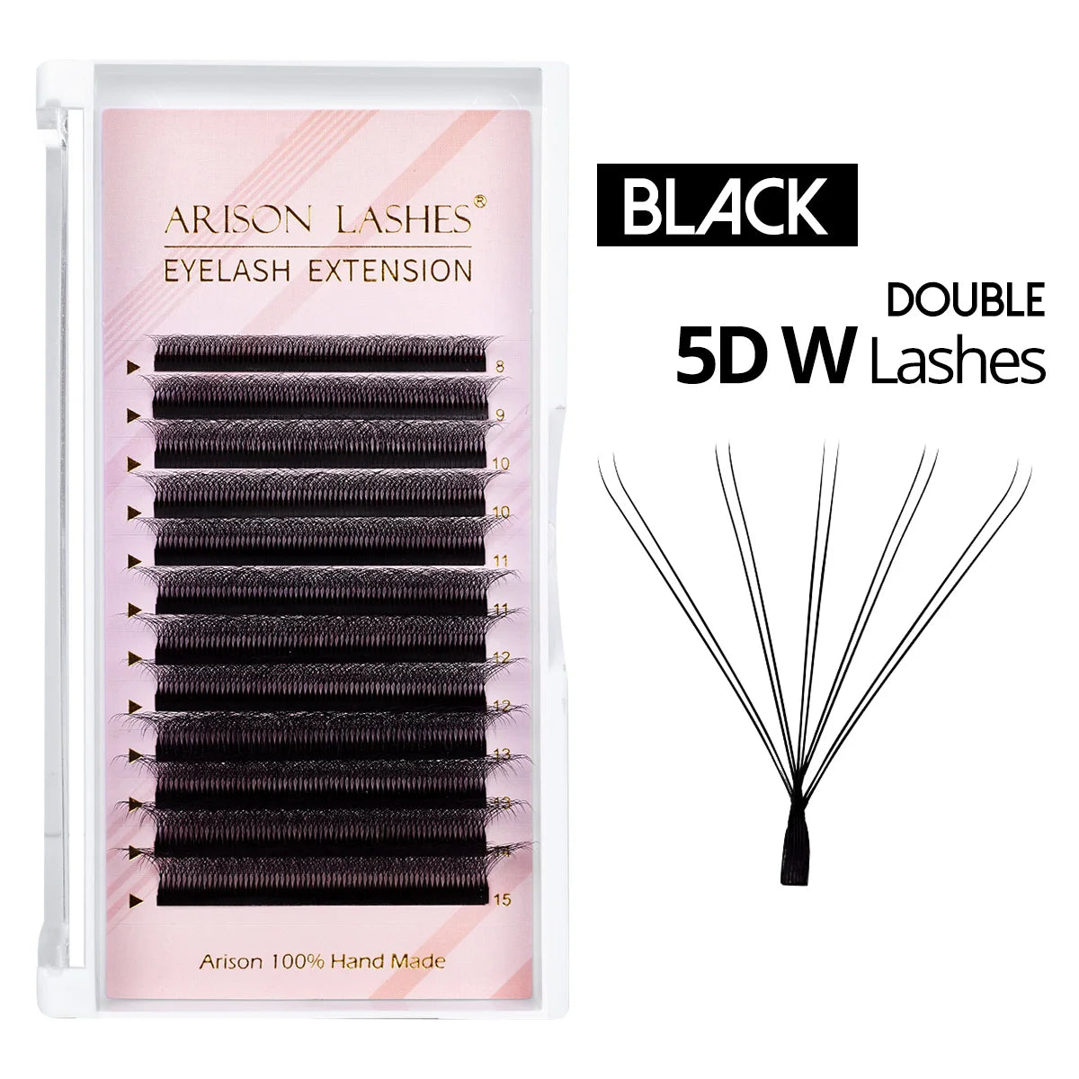 W Shape 7D Volume False Eyelashes 0.07mm D Curl - Soft Faux Lashes False Eyelashes Double Tips 5DW(10D) Tidesmit