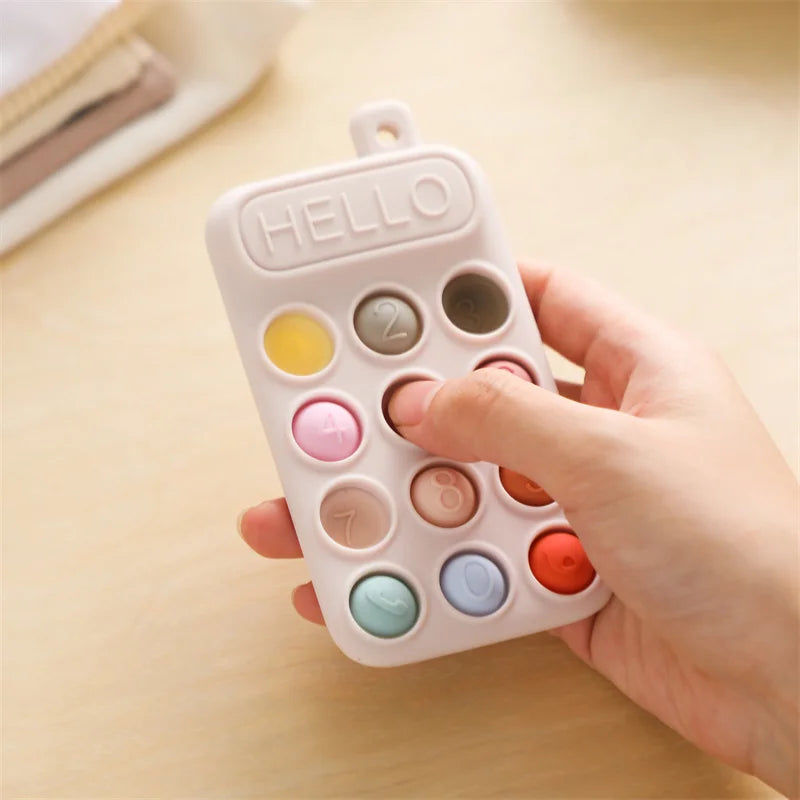 Baby Silicone Phone Teether Toy Pacifier Kids Cartoon Teething Silicone Newborn Early Dental Care Gums Molar Stick Baby Toy Gift