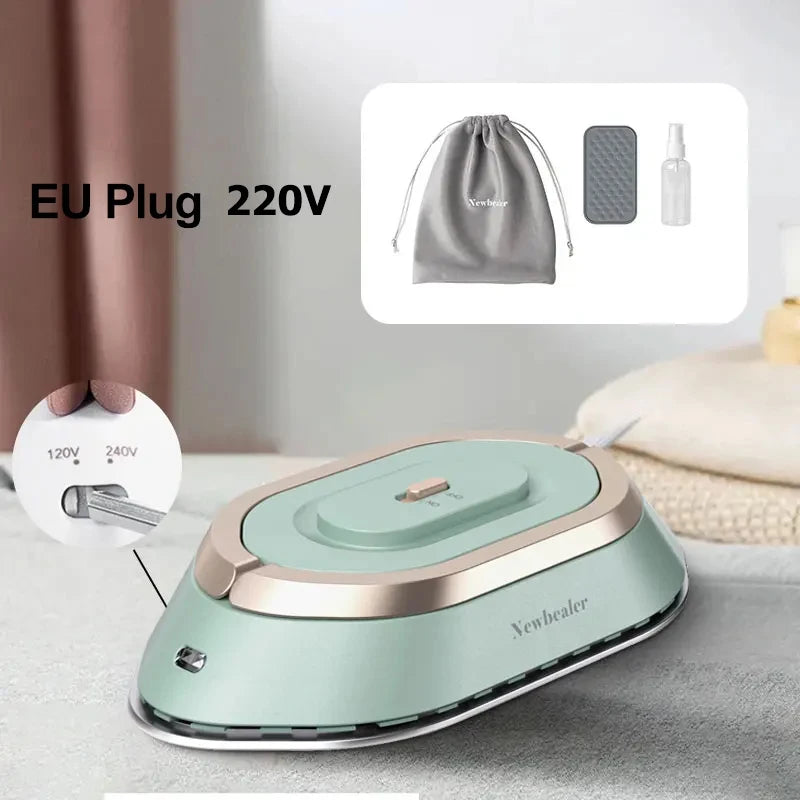 Tidesmit Mini Handheld Travel Iron with 120V/220V dual voltage and 30s quick heating for home and travel laundry