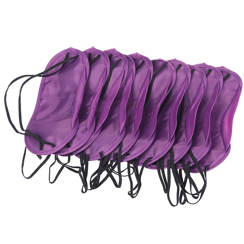 10Pcs Eye Cover Imitated Silk Sleep Eye Mask Sleeping Padded Eye Masks Shade Patch Women Men Blindfold Travel Sleepmasker