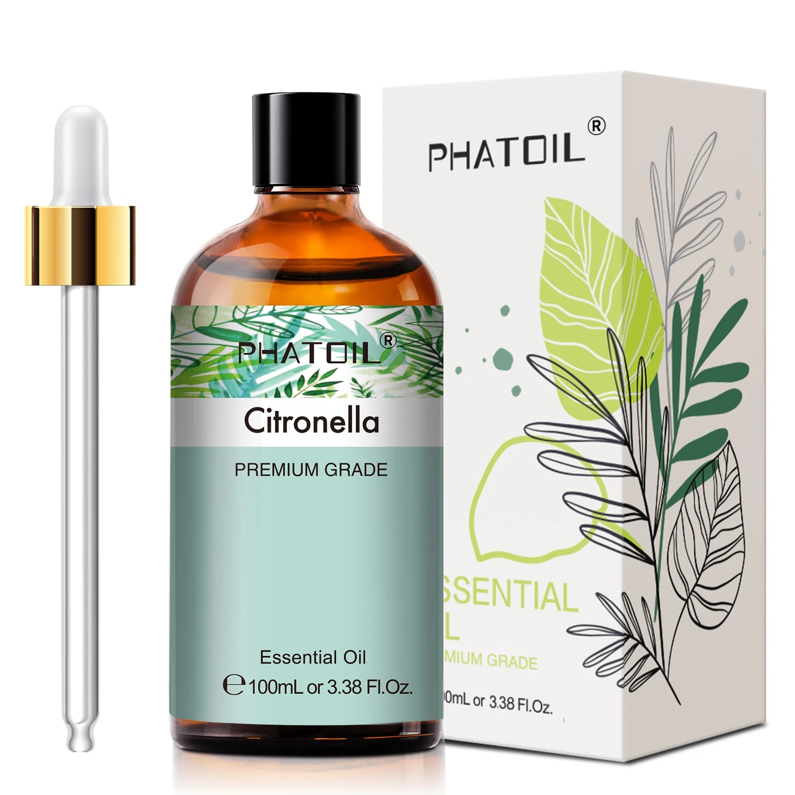PHATOIL 100ml Lavender Peppermint Lemon Eucalyptus Lemongrass Essential Oil Natural Plant Pure Essential Oils For Diffuser