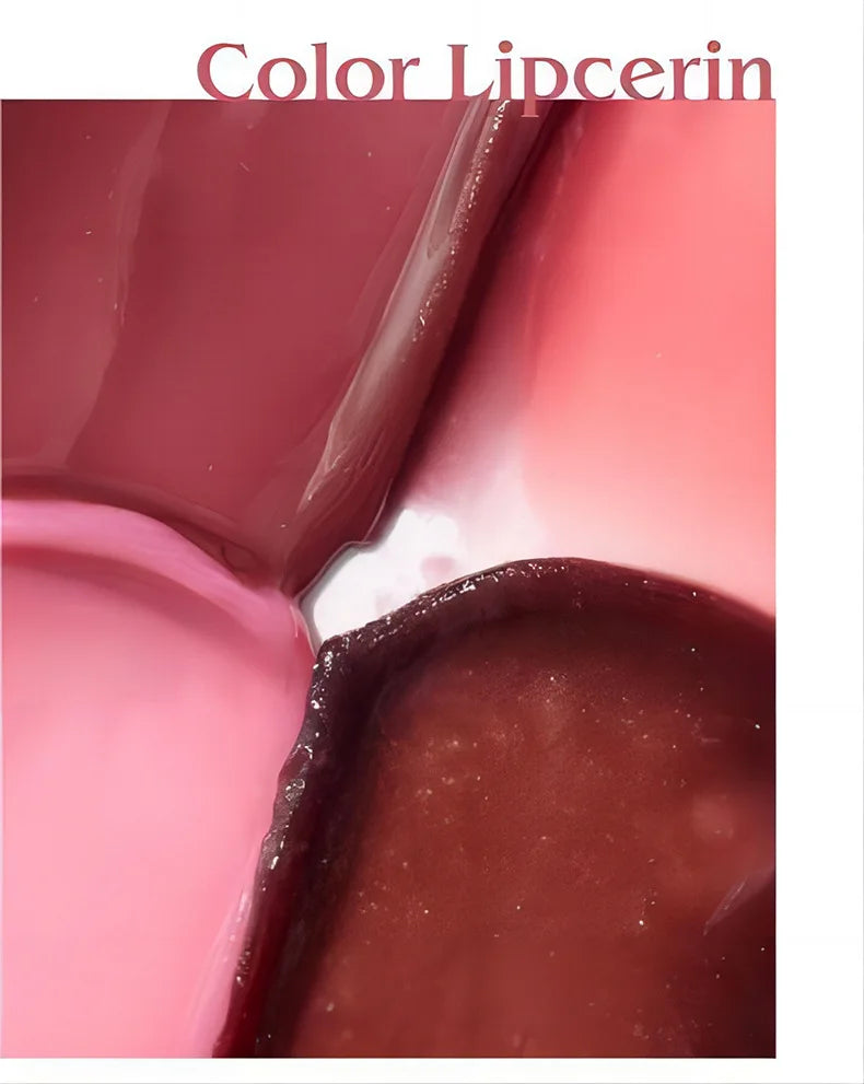 Trending hydrating tinted lip balm swatches in glossy pink and berry shades, moisturizing, non-sticky lip makeup.