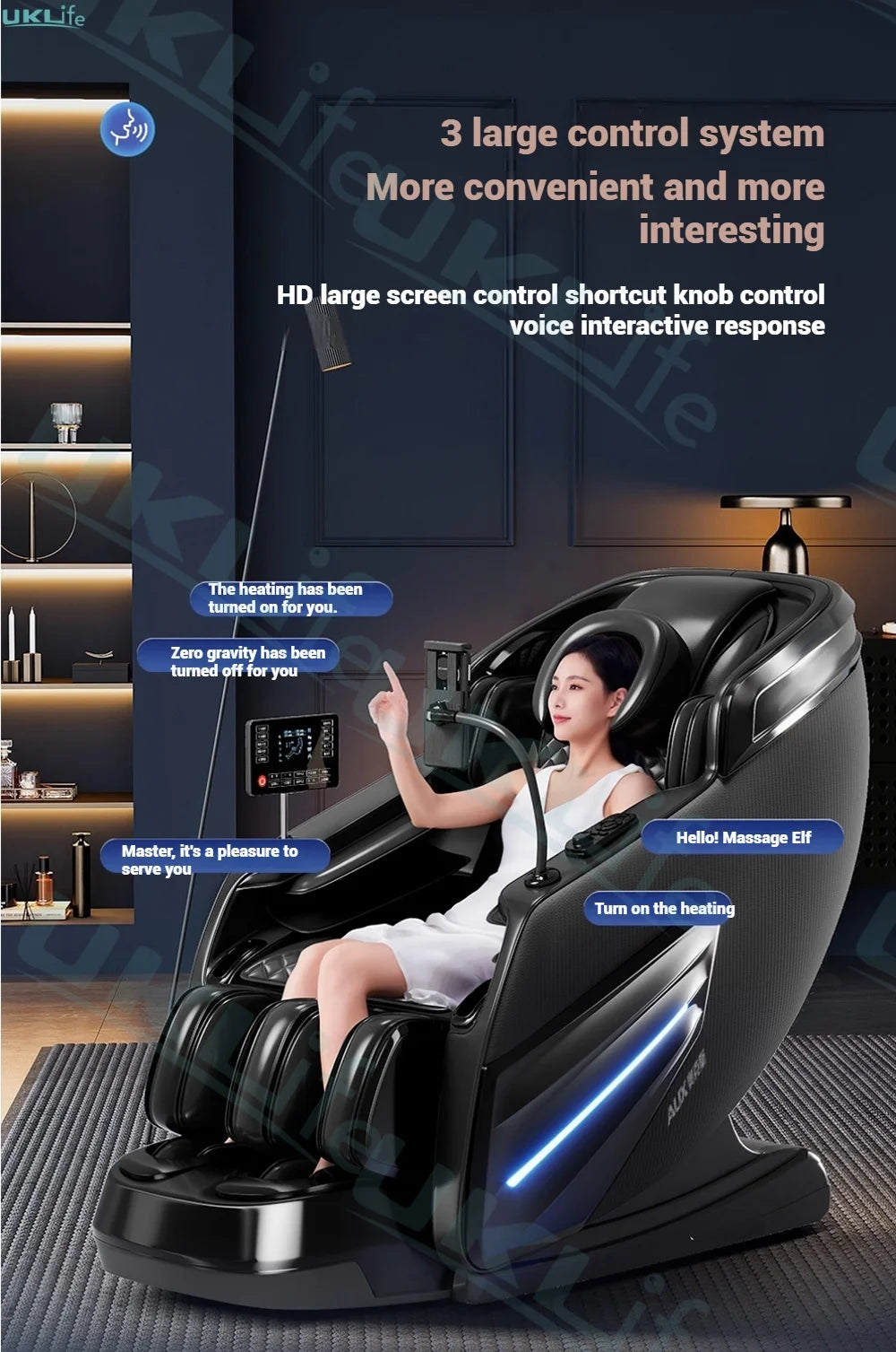 6D SL-Track Full Body Massage Chair - Deep Tissue Heat Therapy Body Shaping Massage Equipment Tidesmit