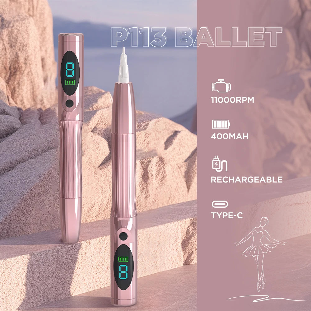 Wireless PMU Machine for Lips & Eyebrows - Professional Pink Device Permanent Makeup Machines Tidesmit
