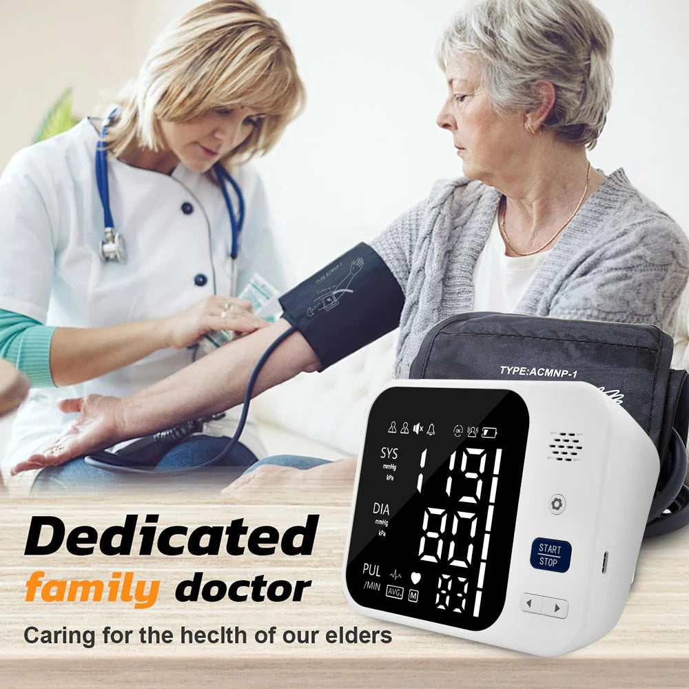 Pressure Tonometer Automatic Digital Arm Blood Pressure Meter Portable Upper Cuff Tensiometer Heart Rate Pulse Bp Monitor