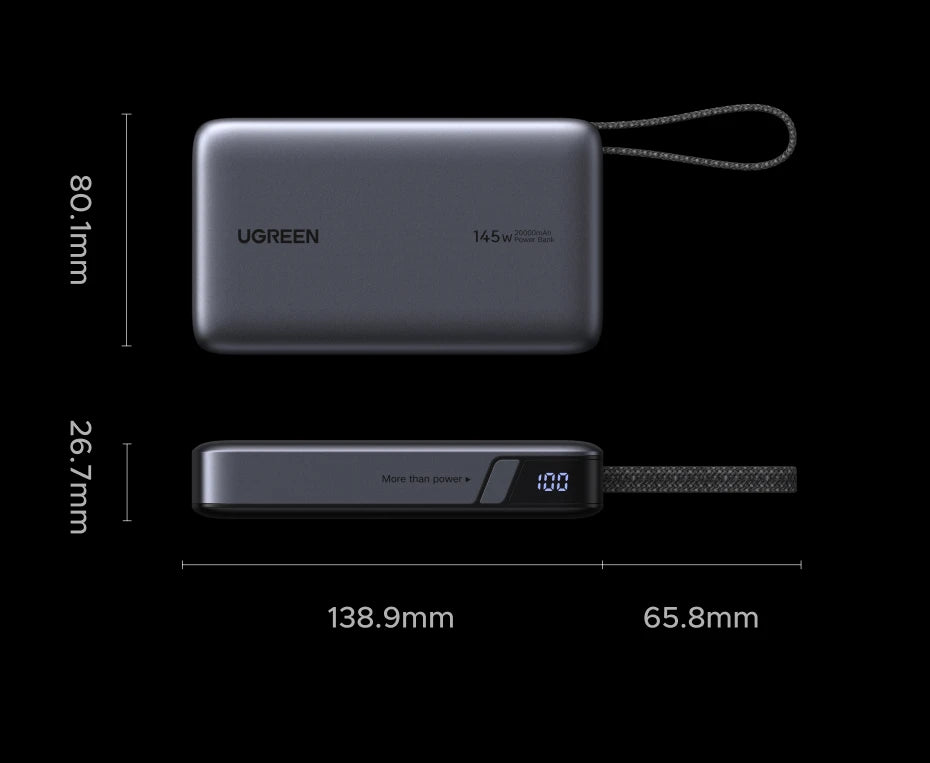 145W Fast Charging Power Bank 20000mAh - High Capacity PD Charger Tidesmit