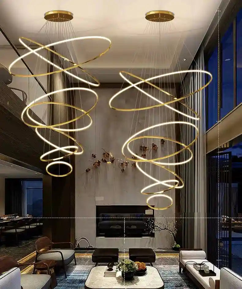 Modern LED Ring Pendant Light for Dining Room | Adjustable Black Finish Tidesmit