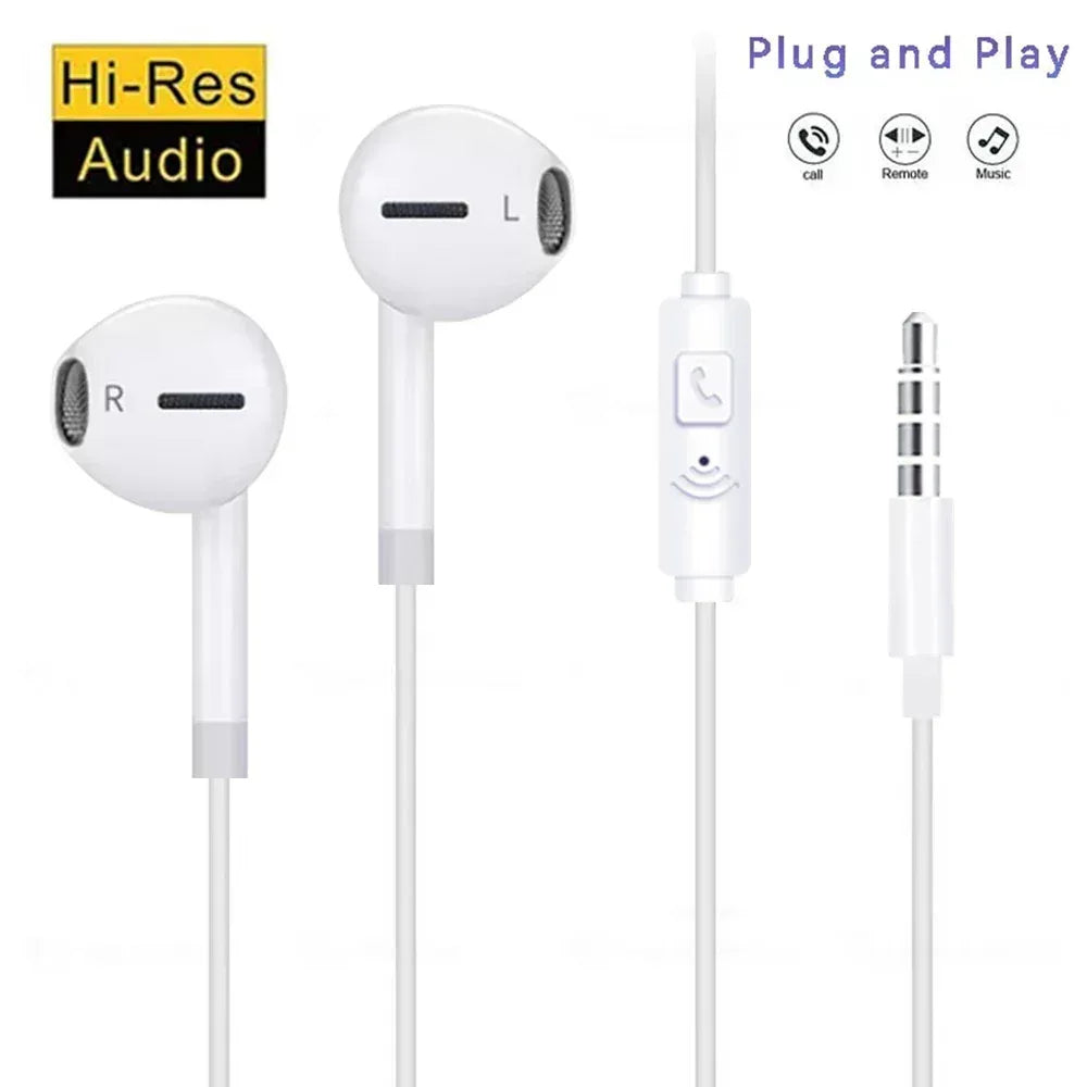 1/5/10PCS 3.5mm Universal Wired Headphones Comfortable stereo wired headphones For mobile phones, computers and more. Tidesmit
