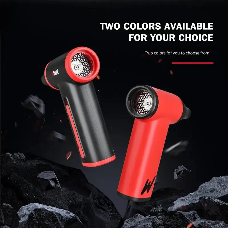 WMARK NG-TB001 professional handheld hair dryer and vacuum in black and red with high-speed nozzle attachments.